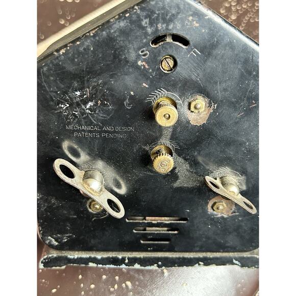 Antique Ingraham 8 Day GABLE Alarm Clock Metal With Glass Intact Retro Preloved - Picture 6 of 10